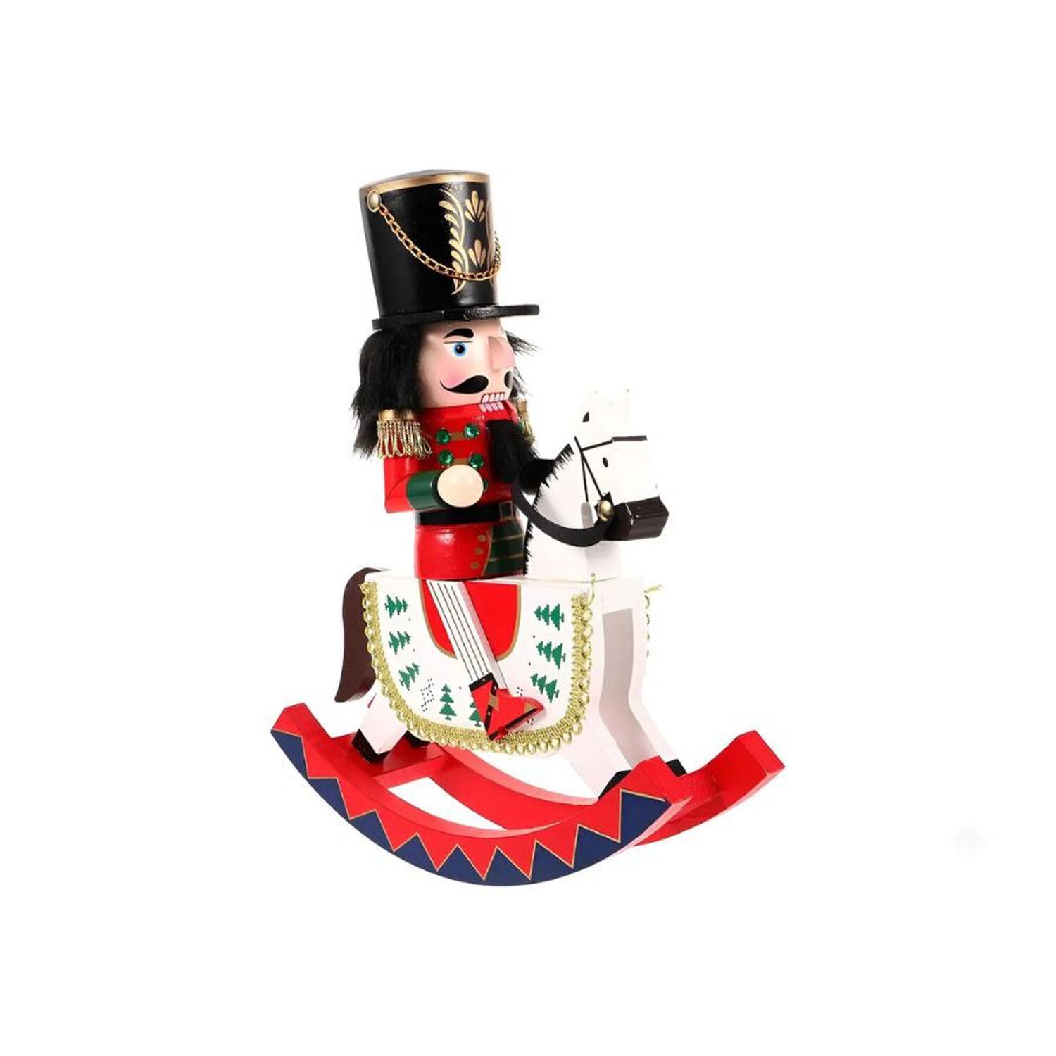 Cascanueces Caballito De Madera Artesanal Decorativo Navidad 30cm image number 0.0