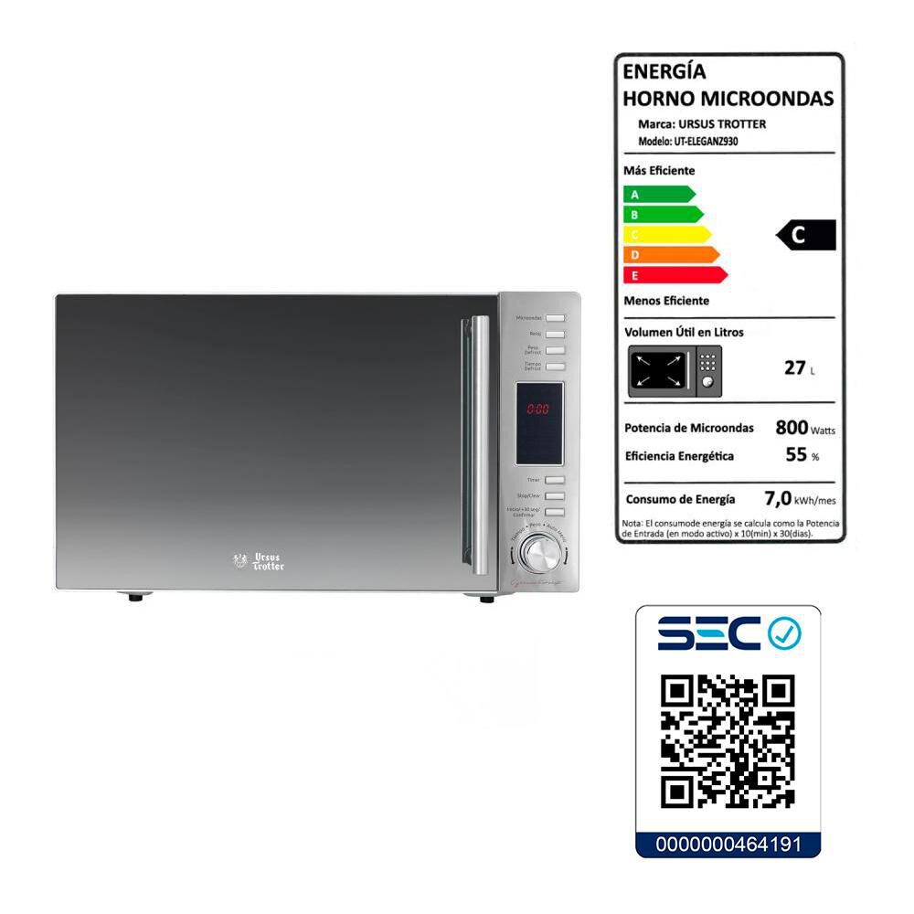 Microondas Ursus Trotter Eleganz930 / 30 Litros / 800W image number 6.0