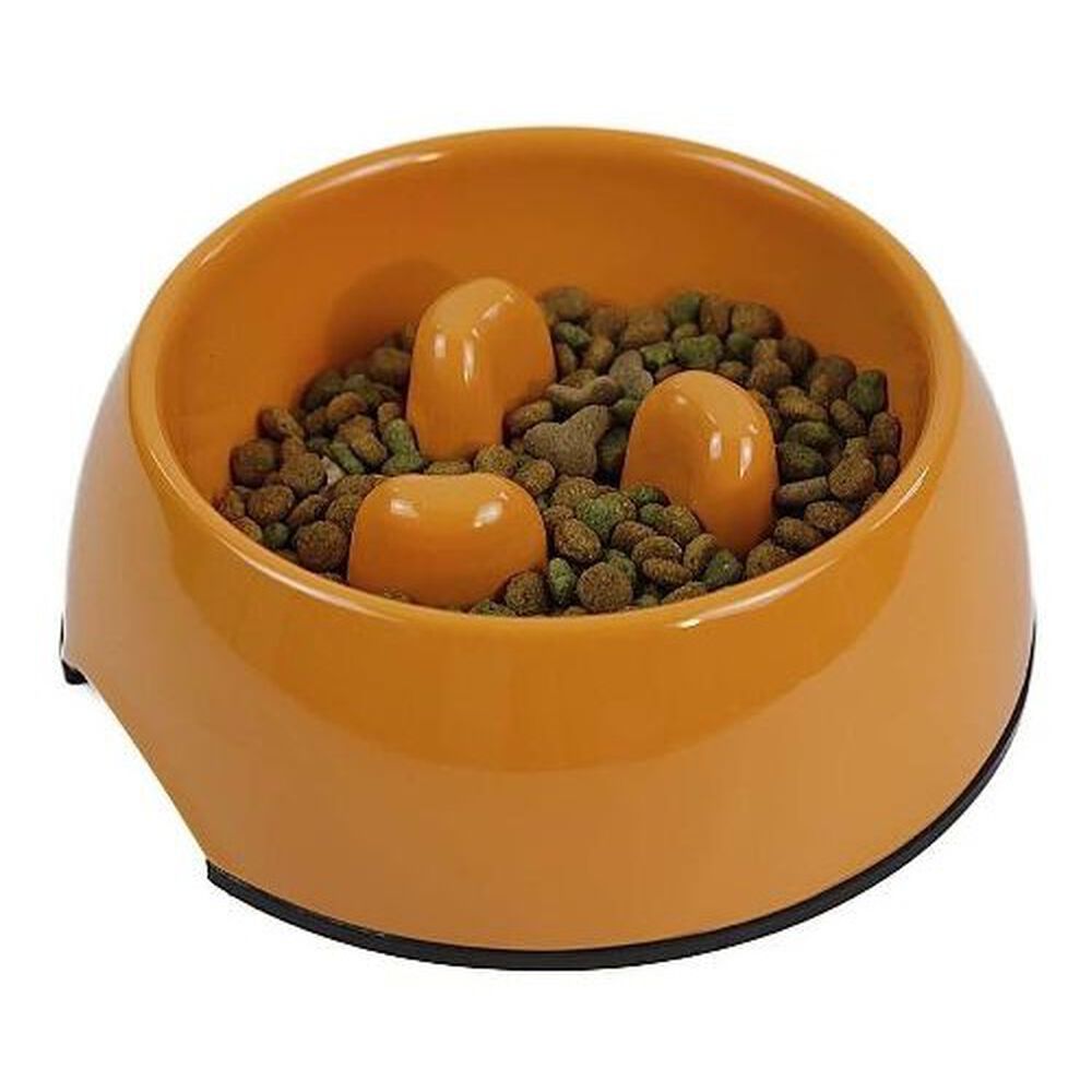 Plato Melamina Anti-ahogo Talla Xl Naranjo Perro Mascan image number 0.0