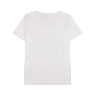 Polersa Lisa Texto Delantero Manga Corta Cuello V Mujer Geeps