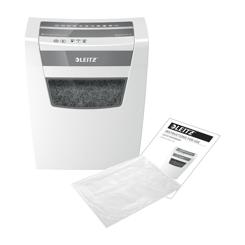 Trituradora De Papel Leitz Iq Home Office P4 Corte Confeti Capacidad 10 Hojas Papelero 23l image number 6.0