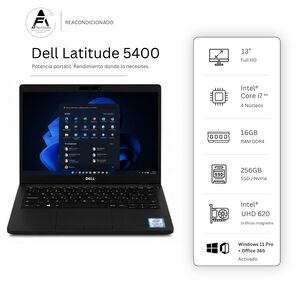 Notebook Dell 5400 I7 8th 16gb 256gb - Win11 Office - Reacondicionado Profesional