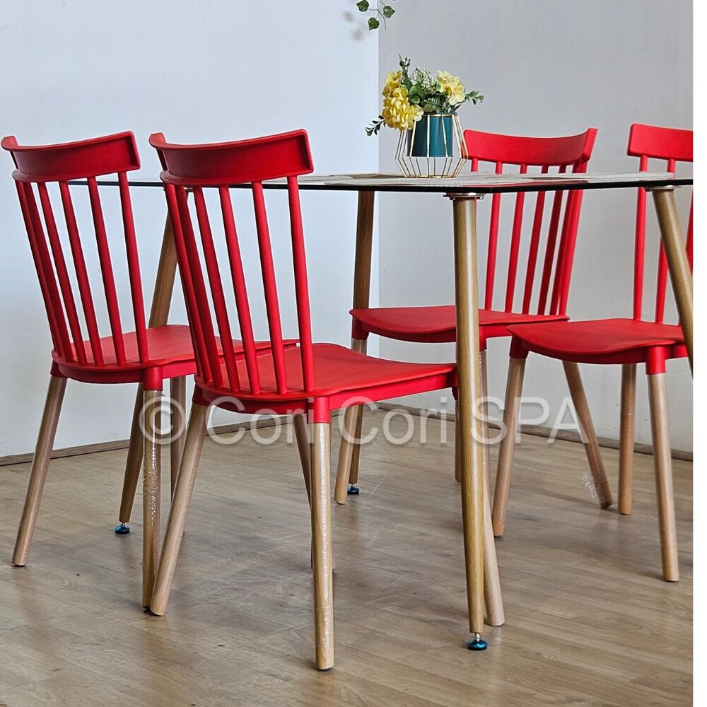 Comedor Vidrio Templado 120x80cms + 4 Sillas Windsor image number 1.0