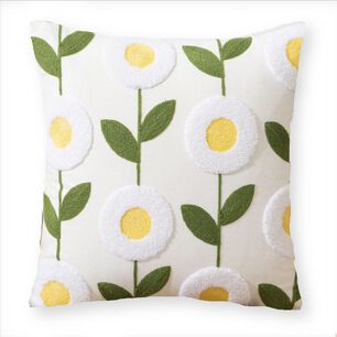 Cojin Bordado 45x45 Cm Flor Redonda