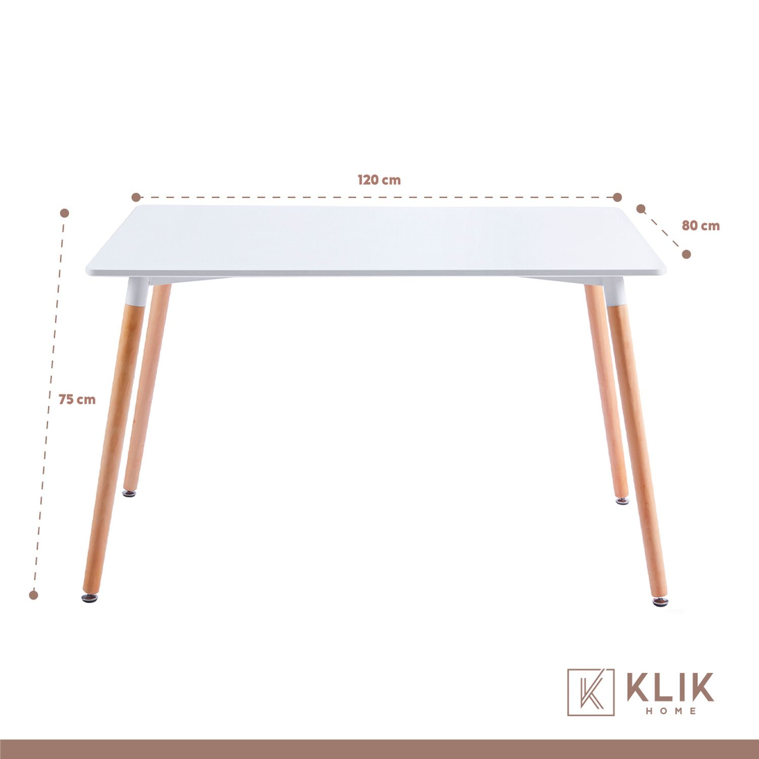 Comedor Rectangular Blanco 120x80cm + 6 Silla Crossback Danubio Blanca image number 5.0