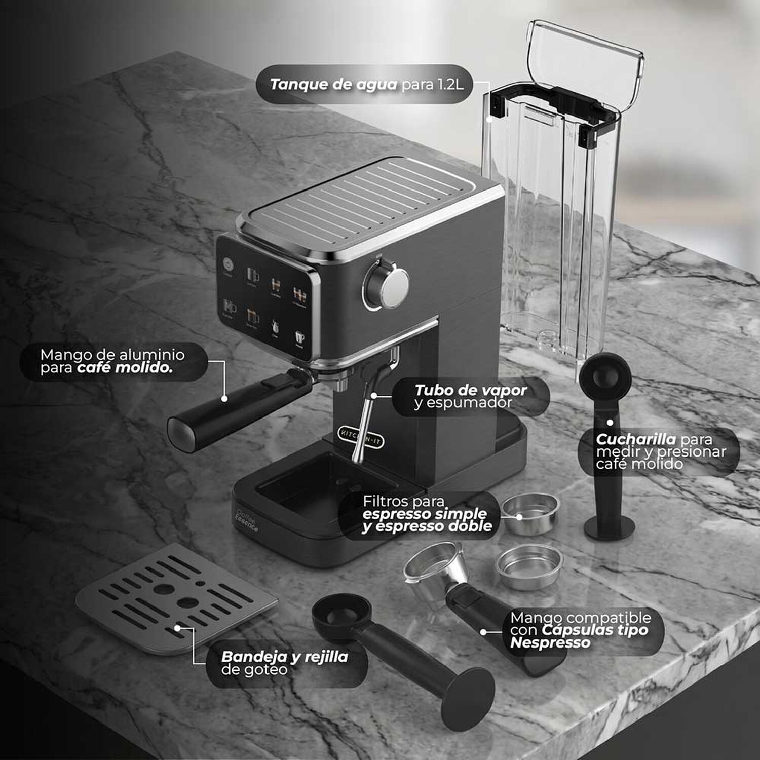 Cafetera Espresso Slim Shot 7 En 1 image number 6.0