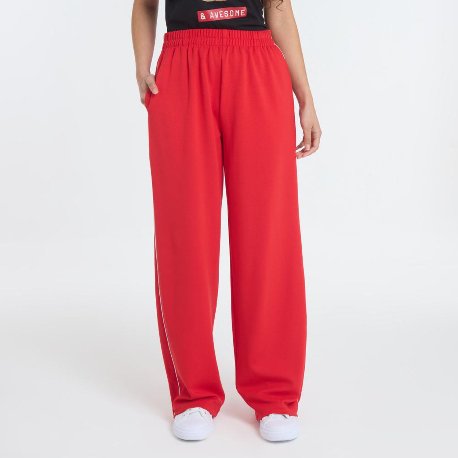 Pantal&oacute;n De Buzo Stripe Tiro Medio Regular Mujer Freedom image number 0.0