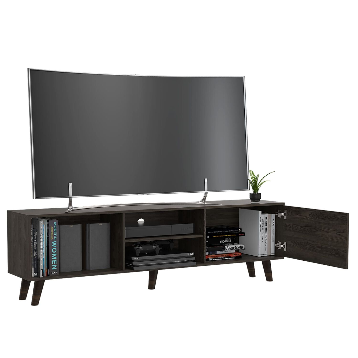 Rack Tv 70" 1 Puerta Fm-015o Caf&eacute; Oscuro image number 1.0