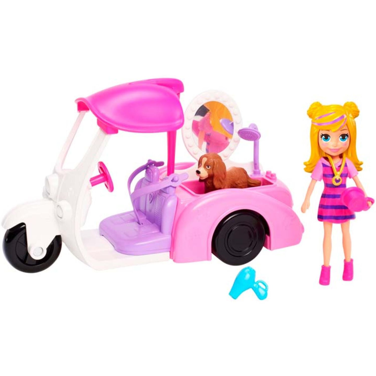 Juguete Auto Ba&ntilde;o De Perritos Infantil Rosado Polly Pocket image number 0.0
