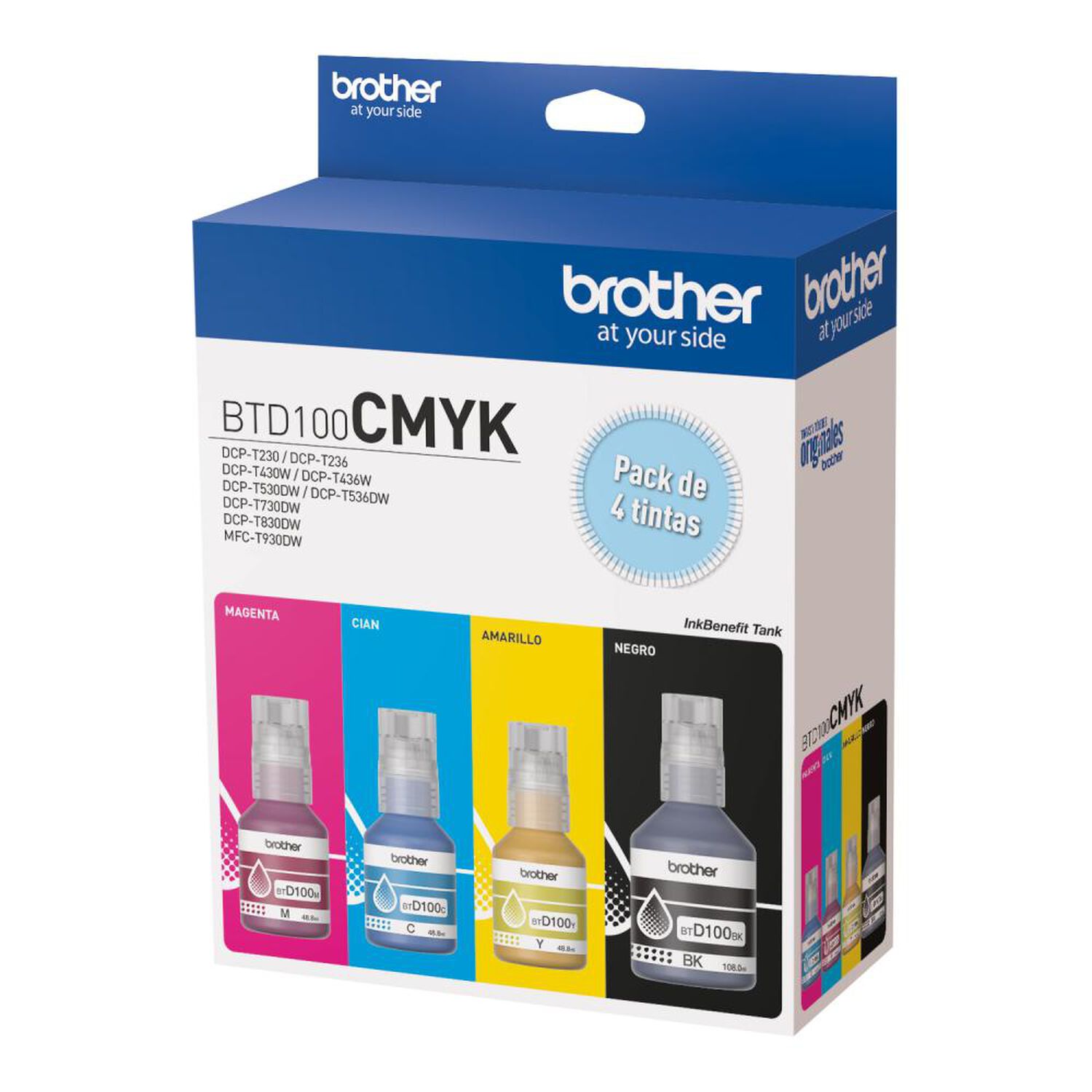 Pack Tinta Negras y Color Brother BTD100CMYK image number 4.0