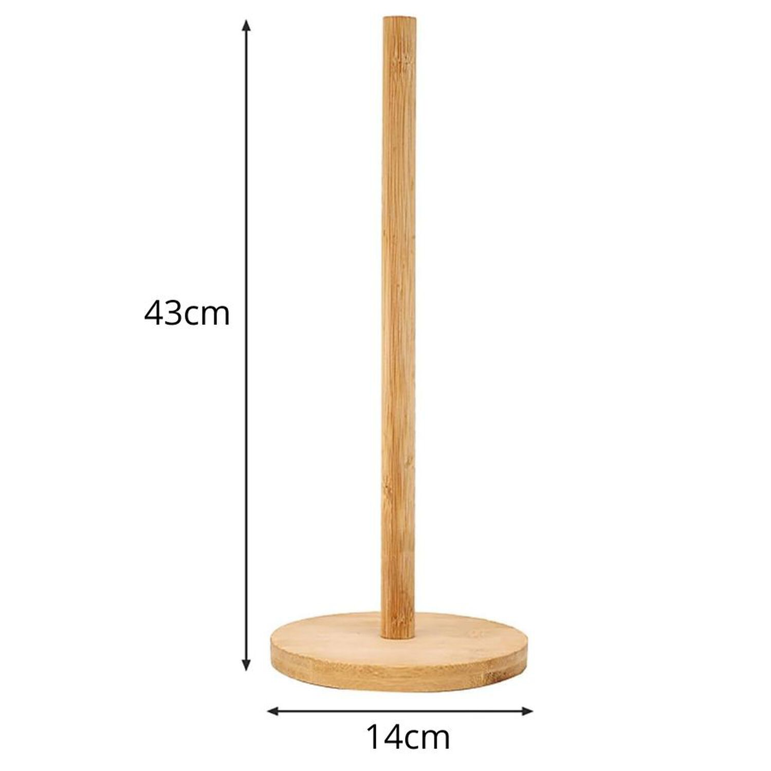 Porta Rollo De Cocina Madera Bamb&uacute; Soporte Toalla Nova 43x14cm image number 4.0