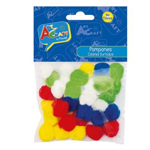 Pompones 25mm 36 Piezas Col. Surtidos Art & Craft