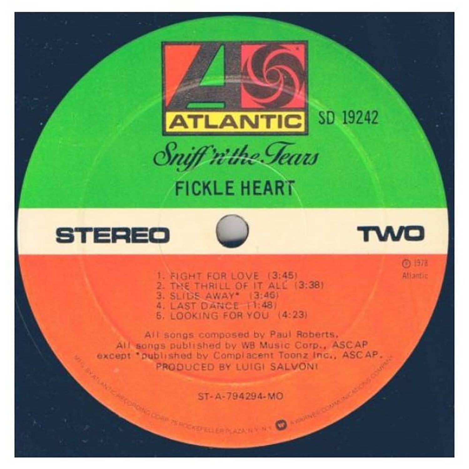 Sniff 'n' The Tears - Flickle Heart | Vinilo Usado image number 2.0
