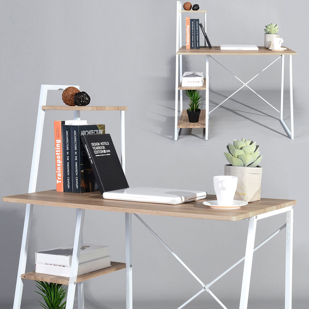 Escritorio Con Repisas Mdf - Blanco image number 1.0