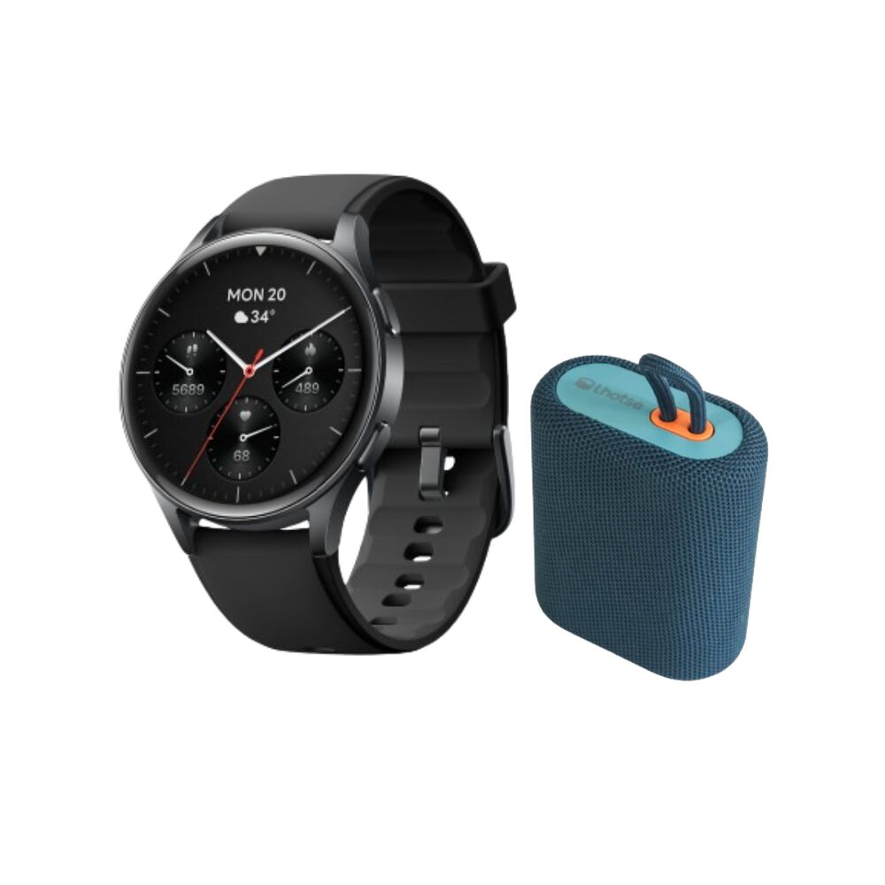 Pack Smartwatch Lhotse Vibe 05 Black + Parlante Azul image number 0.0