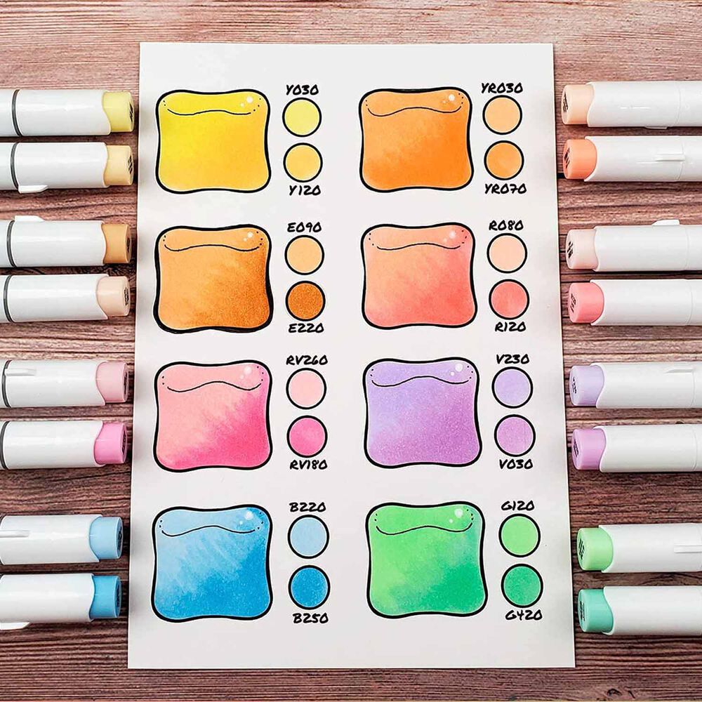 Ohuhu 48 Marcadores Alcohol Pastel Sweetness Pincel & Fina image number 5.0