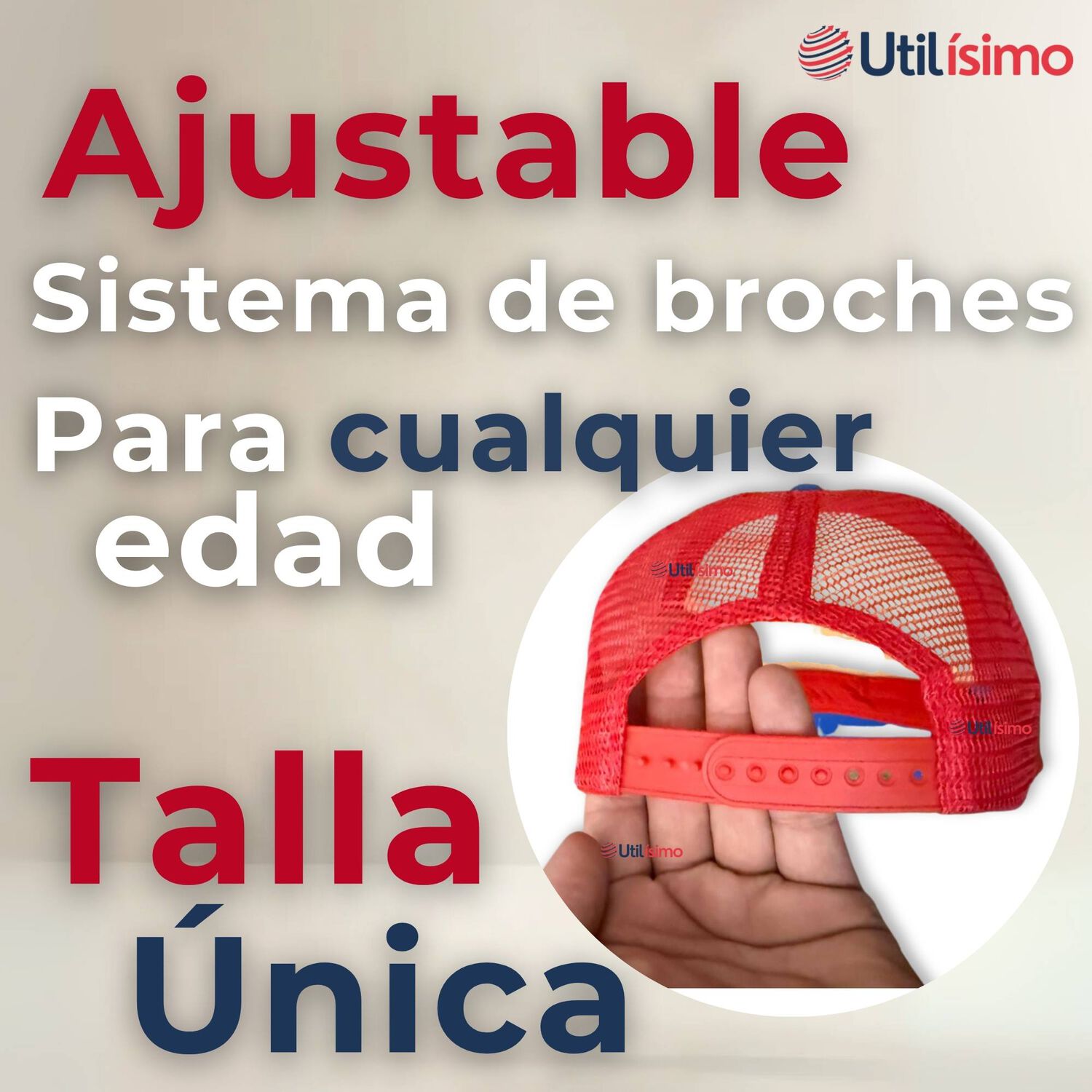 Gorro Jockey Talla &Uacute;nica Ajustable Malla Poli&eacute;ster Estampado Chileno image number 3.0