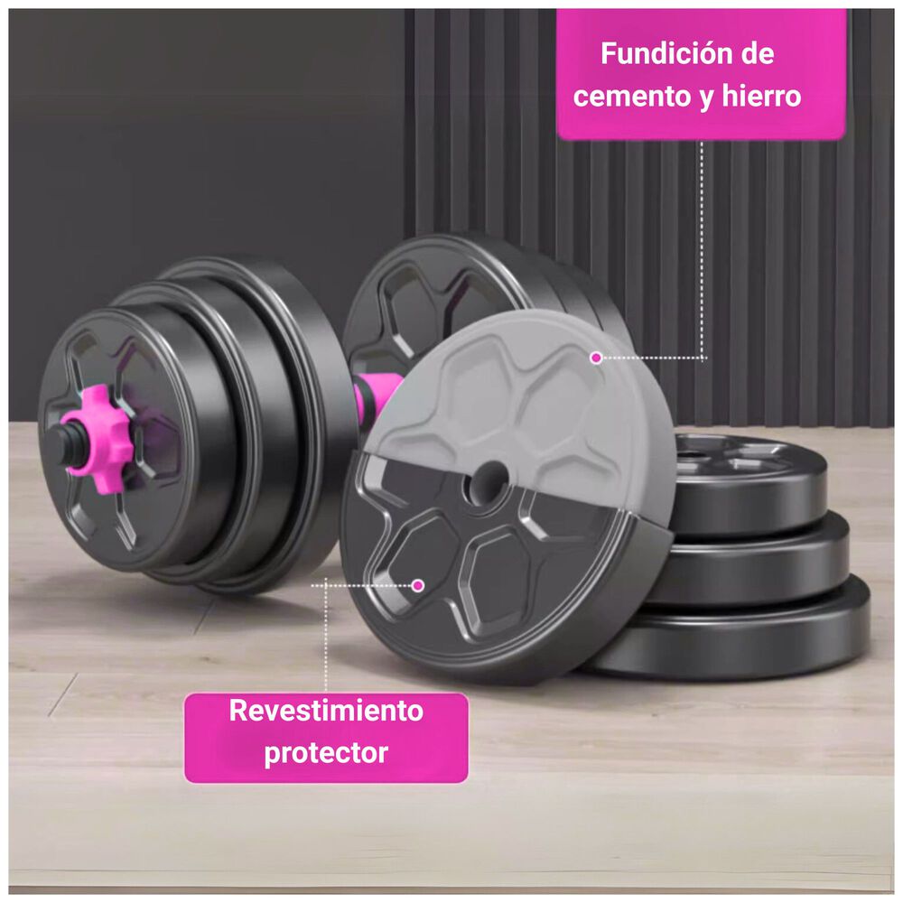 Set Mancuernas Barra Ajustables 20 Kg 3 En 1 image number 4.0