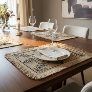 Set De 6 Individuales Yute - Geom&eacute;trico