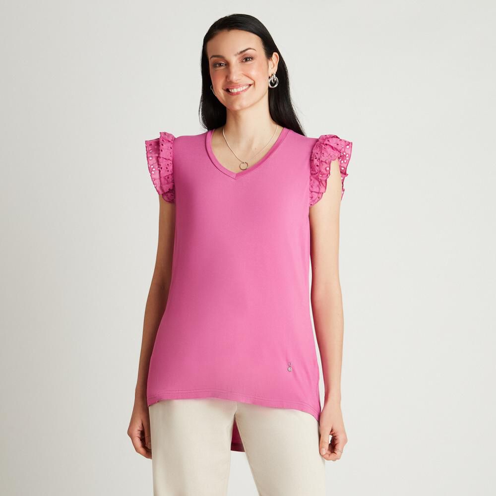 Polera Manga Corta Cuello V Mujer Lorenzo Di Pontti image number 0.0