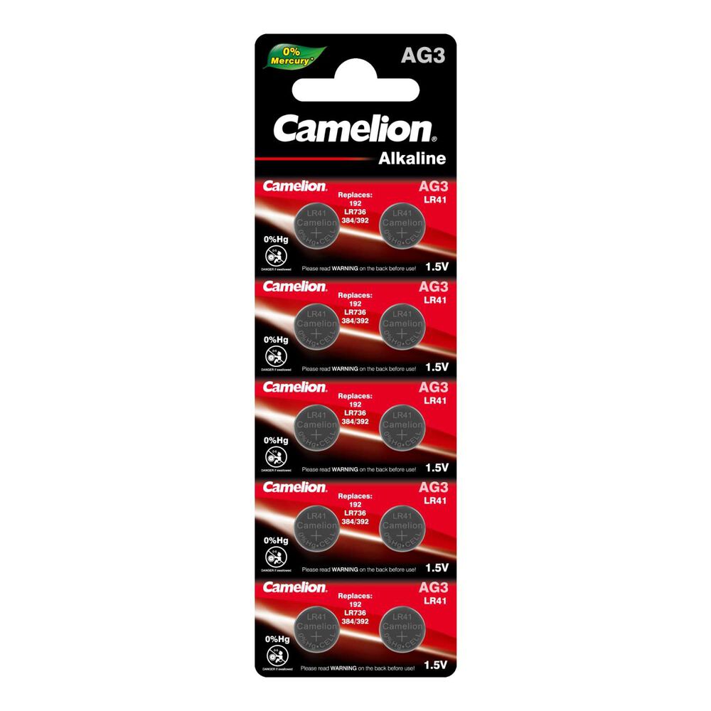 Pilas Tipo Boton Alcalinas Lr41 10un - Camelion image number 0.0