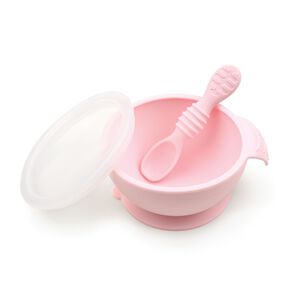 Mi 1er Plato+cuchara (silicona)/ Firstfeedingset Rosa