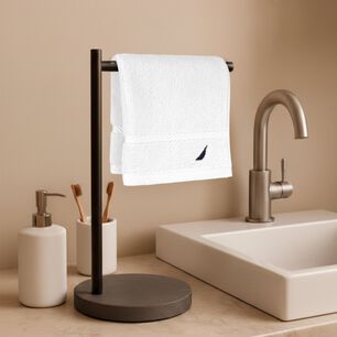Toalla De Cara Signature Nautica 100% Algod&oacute;n 33x33cm Premium Blanco