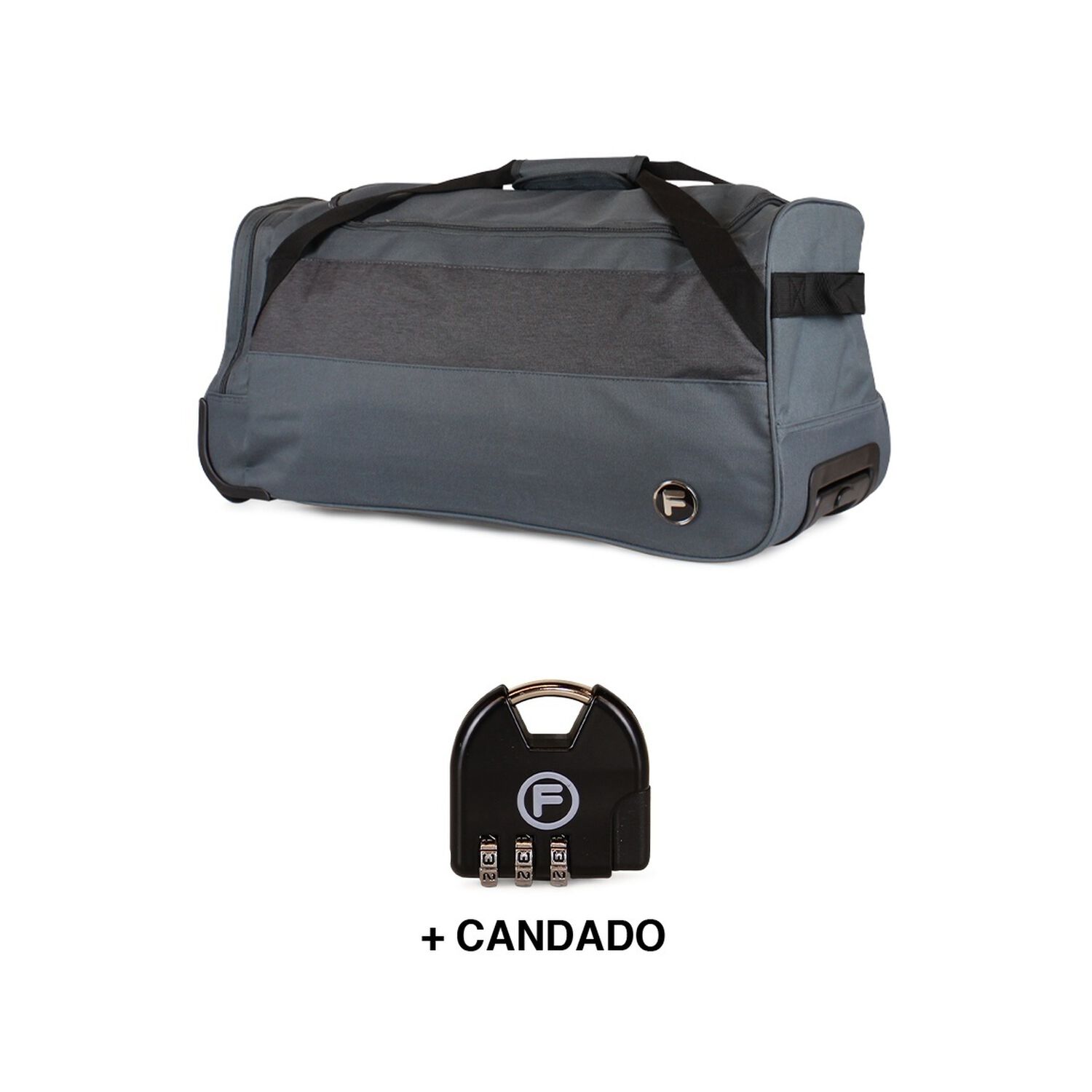 Bolso De Viaje Con Ruedas Kross M 89 Lts Gris + Candado F image number 1.0