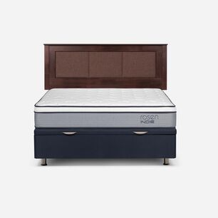 Cama Ba&uacute;l Rosen Indie / 2 Plazas / Base Normal + Respaldo Rachel