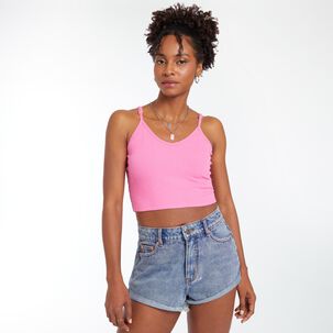 Polera Crop Sin Mangas Cuello V Mujer Rolly Go