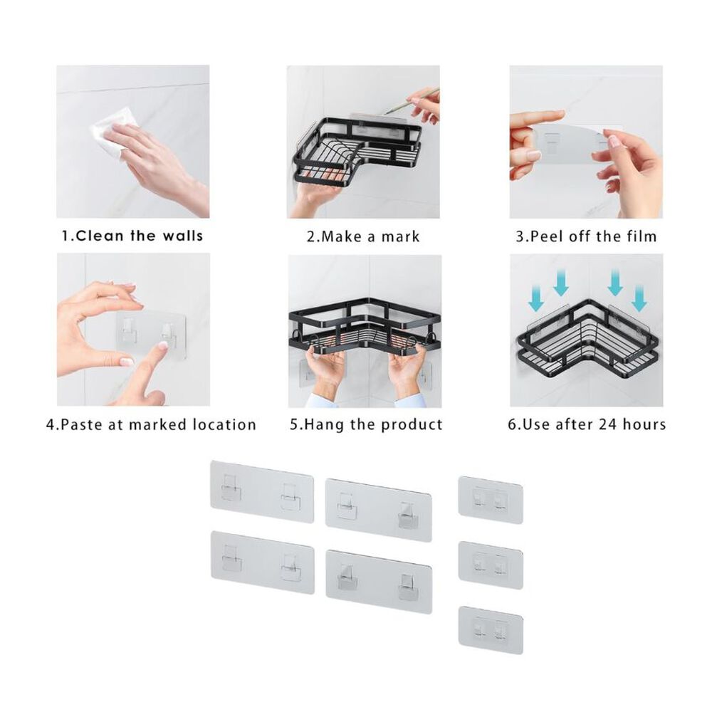 Organizador De Ducha De Esquina 5 Piezas Con Adhesivos image number 4.0