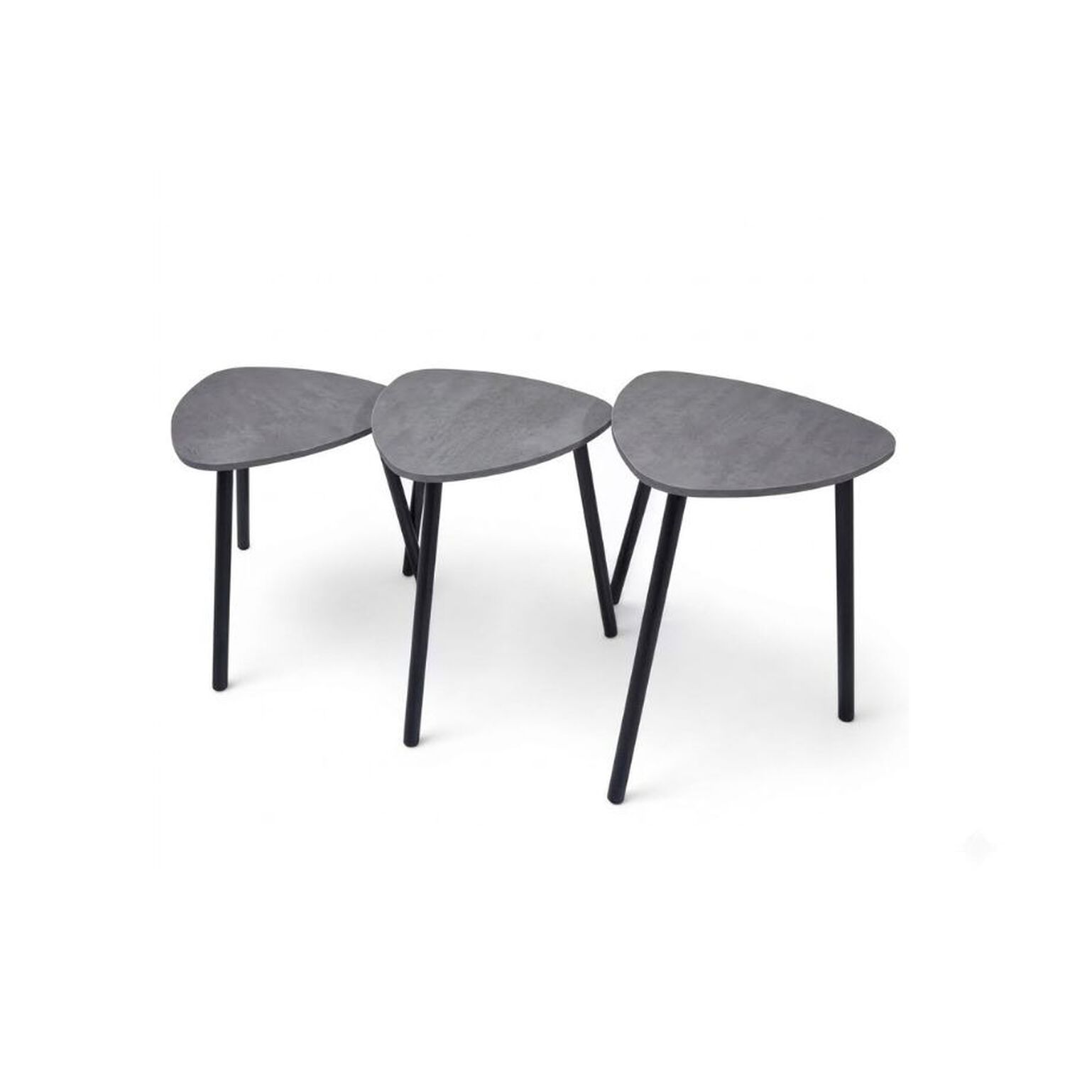 Set 3 Mesas Nido Centro Porcelanato Gris image number 0.0