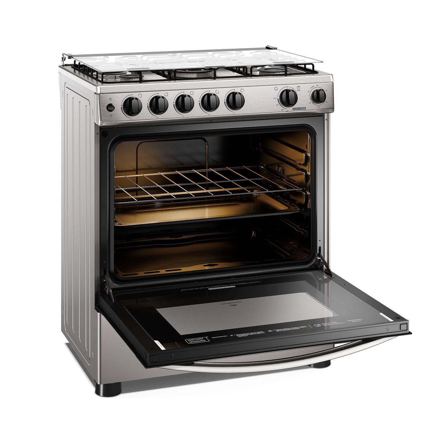 Cocina A Gas 5 Platos Horno Vapor Y Triple Llama Fm5ssc Inox image number 5.0
