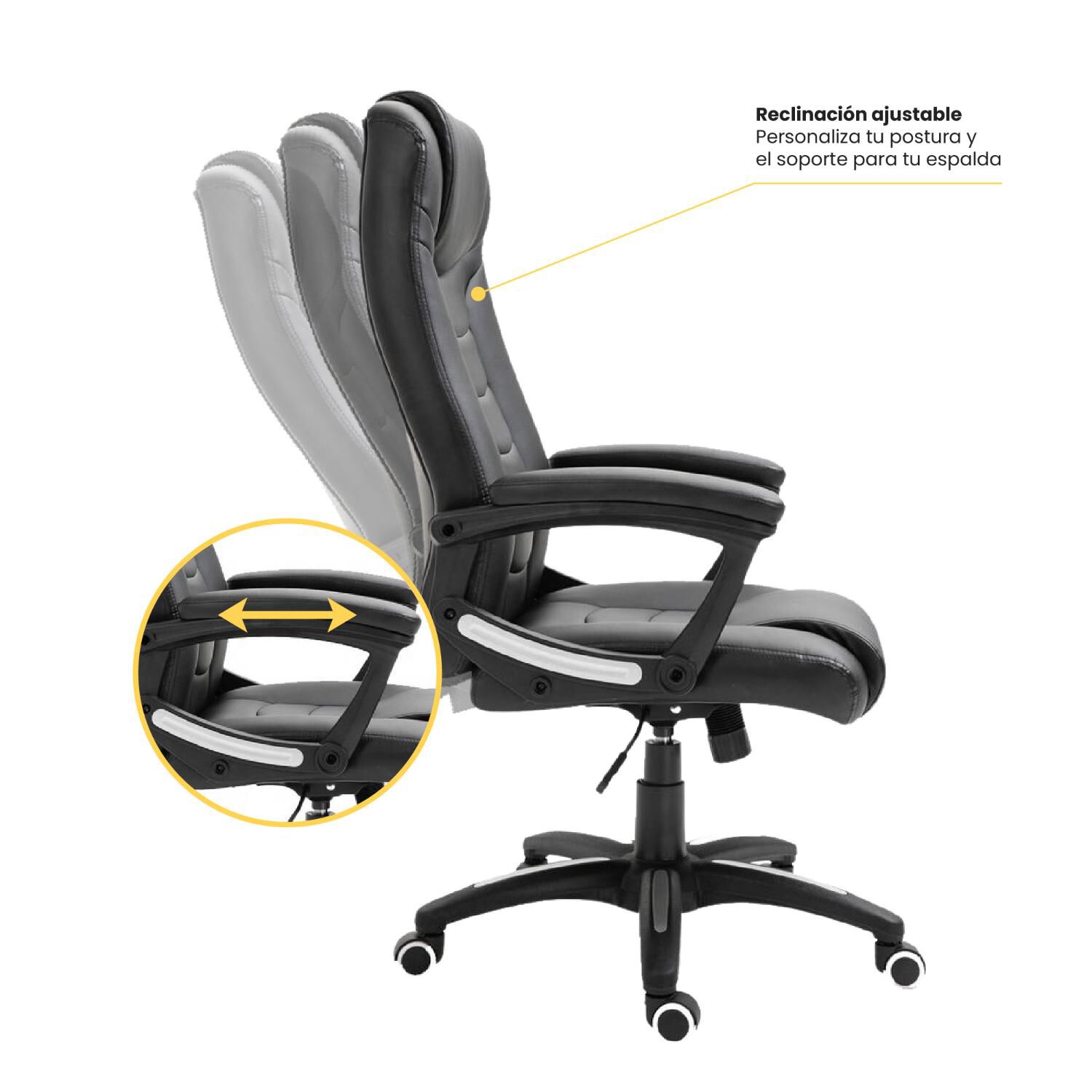 Silla Escritorio Oficina Ejecutiva Reclinable Comfort Levo image number 2.0