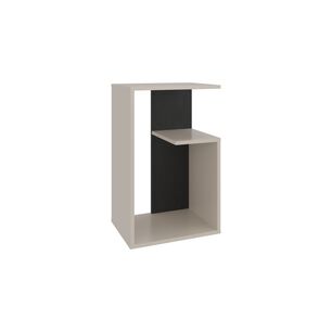 Mesa Lateral 63,4x39,8x30 Cm Beige Y Negro