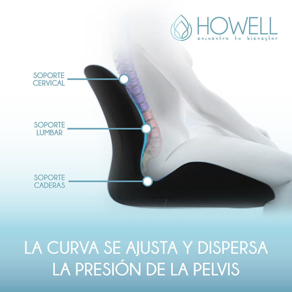 Cojín Ortopédico Asiento Y Espalda Lumbar 2 En 1 Howell image number 4.0