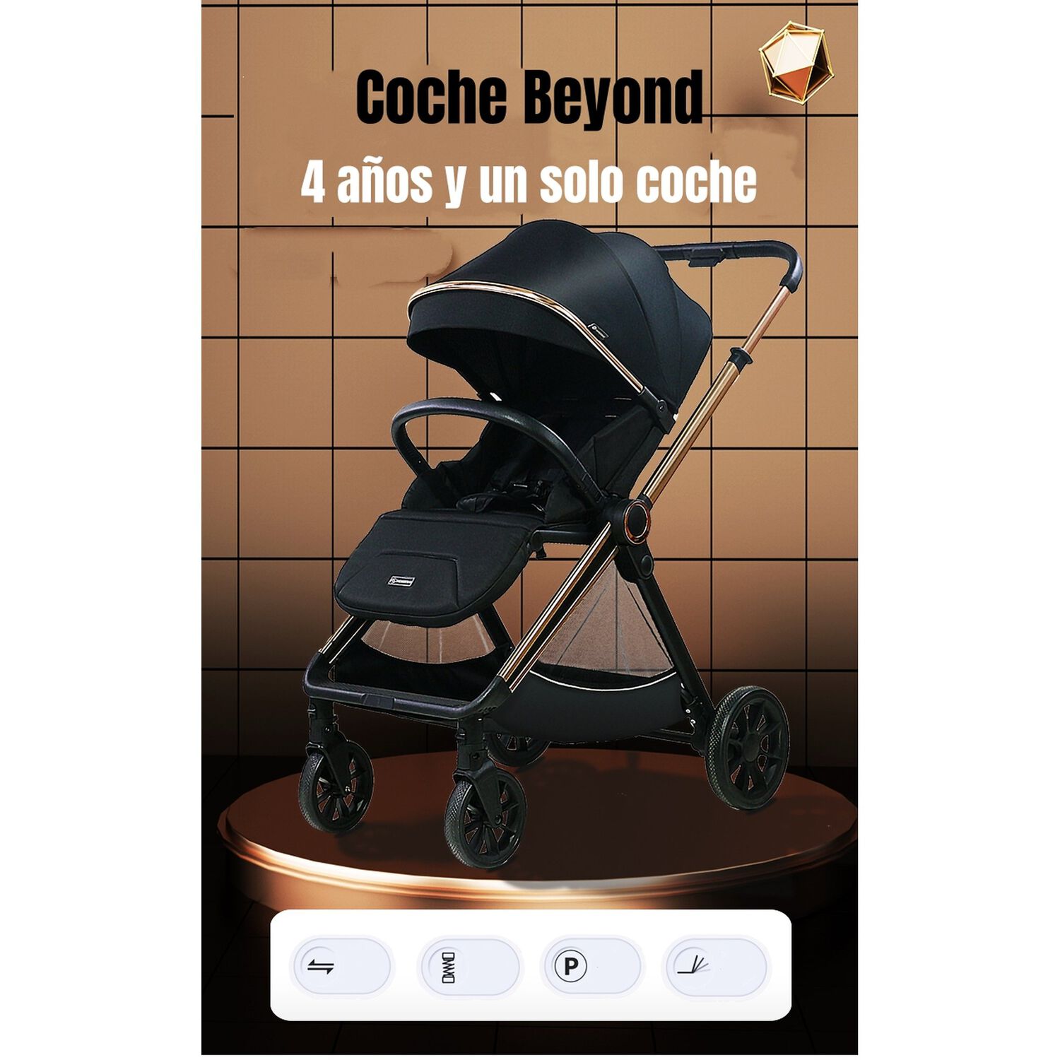 Coche De Paseo 0-4 A&ntilde;os Aluminio Gris Beyond By Lubabycas image number 2.0