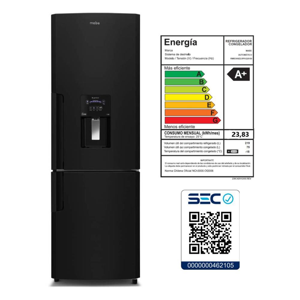 Refrigerador Bottom Freezer Mabe RMB300IZLRP0 / No Frost / 294 Litros / A+ image number 8.0