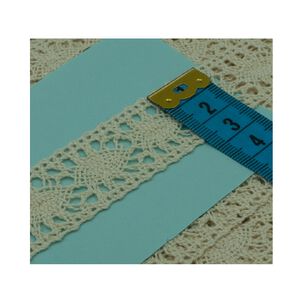 Bolillo Algod&oacute;n N&deg;216, 10 Metros Blanco Y Beige, 2.5cm Ancho