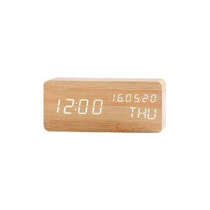 Reloj Despertador De Madera Con Pantalla Digital - Ps