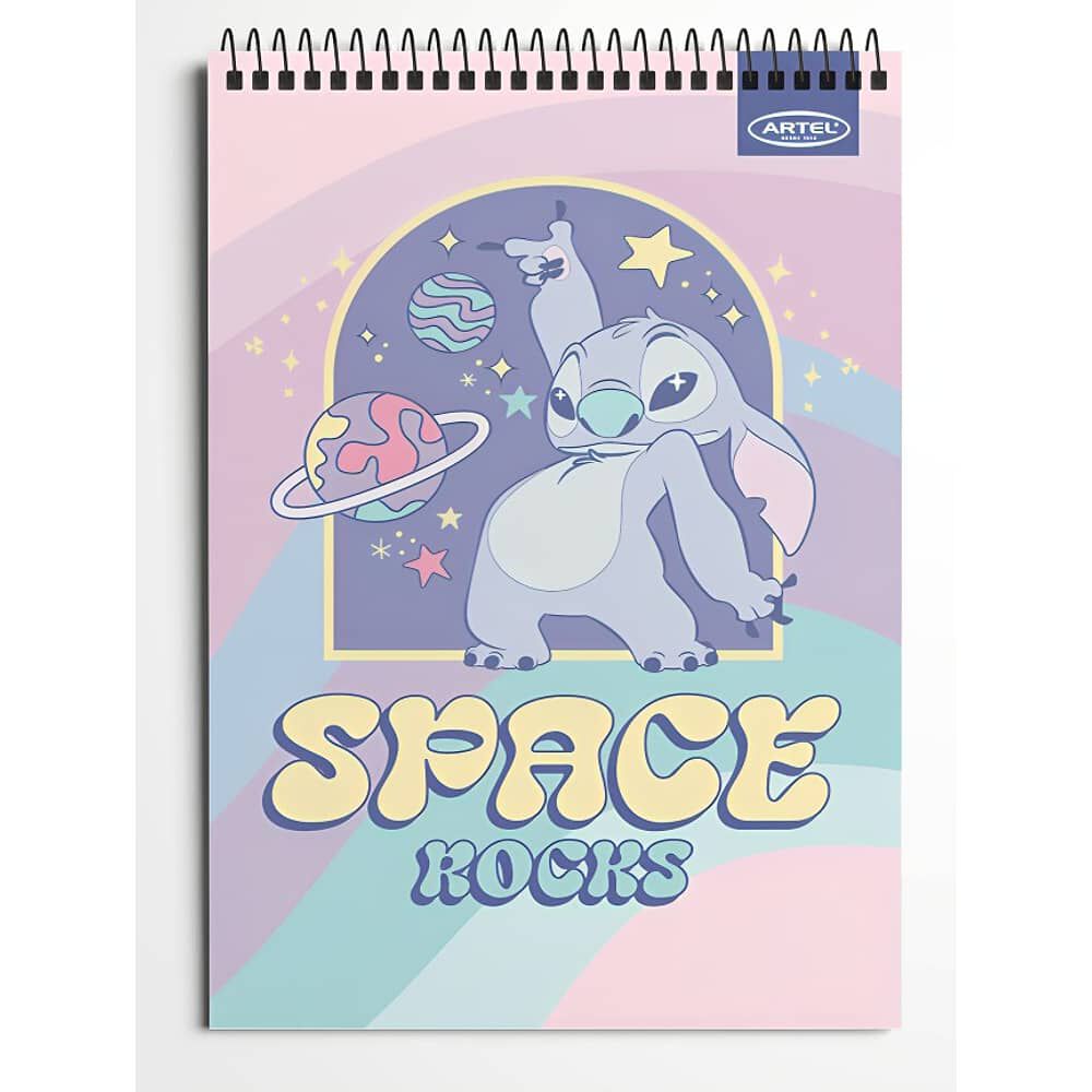 Pack 6pcs Croquera 21x32 80hj Stitch Pastel Artel 2858 image number 2.0