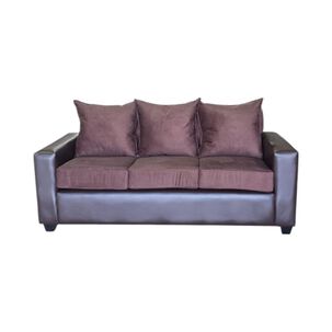 Sofa Stefanny Ecocuero Y Felpa Chocolate