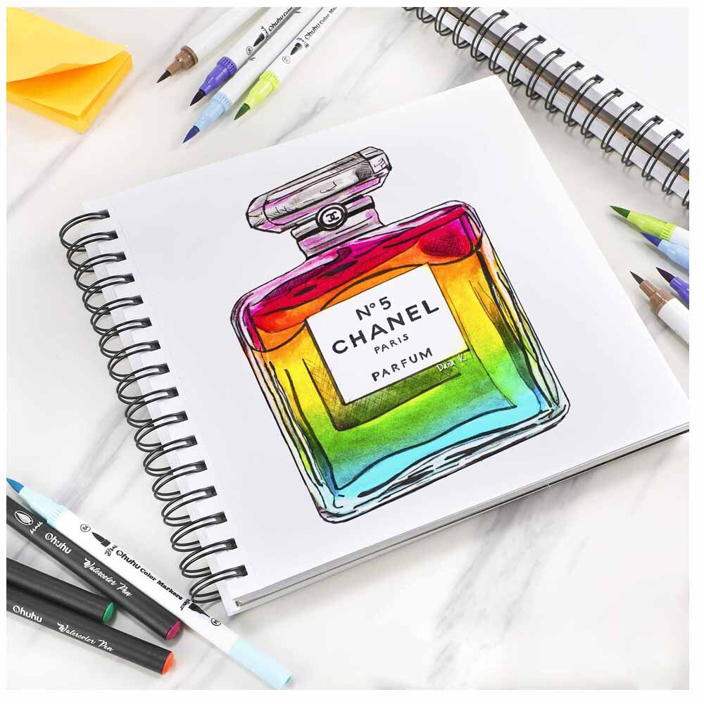 Ohuhu Block Espira (22x21 Cm, 62 Hojas) 120 Lb/200 Gsm image number 3.0