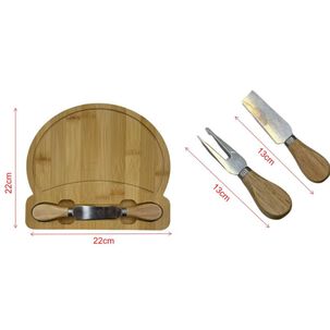 Tabla Para Quesos Picoteo Con Accesorios De Madera