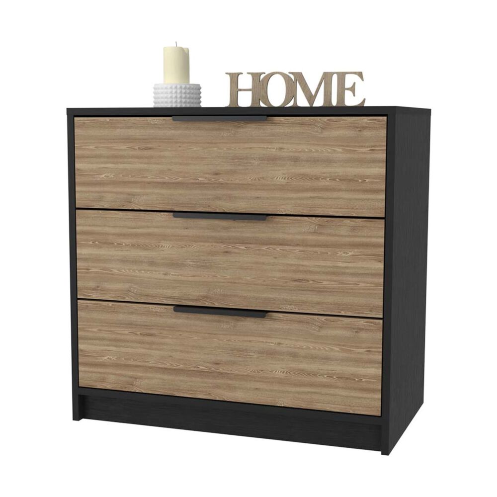 Comoda 3 Cajones Fm-001n - Negro / Cafe Claro image number 1.0