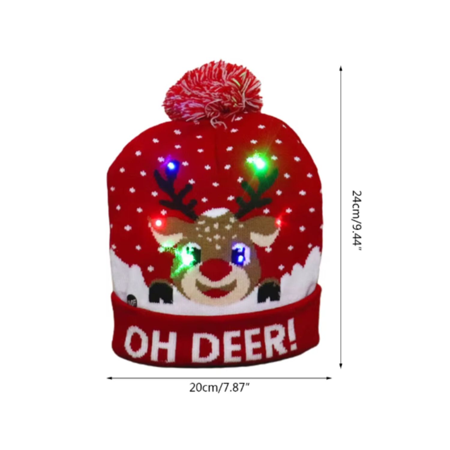 Pack De 3 Gorros De Navidad Con Luces Led Surtido Santa image number 7.0