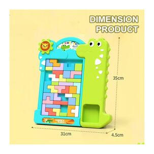 Juguete Compecabezas Tetris Dinosaurio Verde Infantil