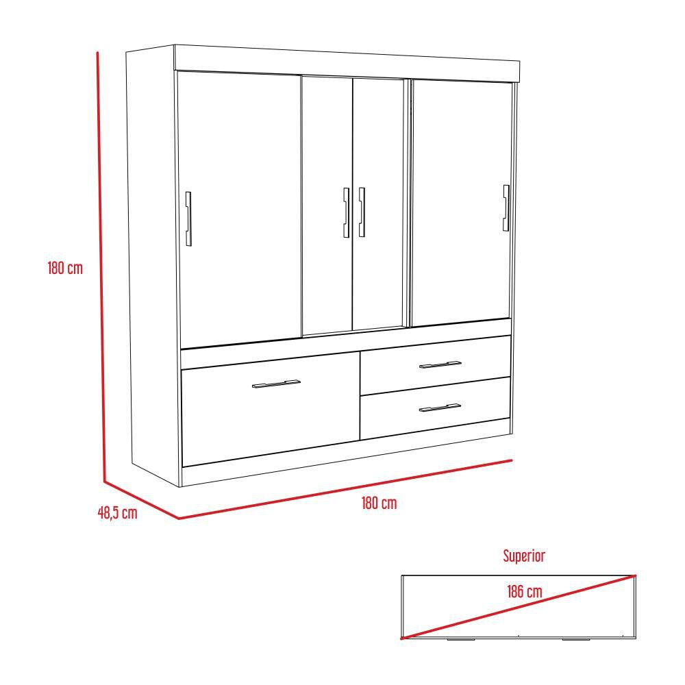 Cl&oacute;set Tuhome Allegro / 5 Puertas / 2 Cajones image number 2.0
