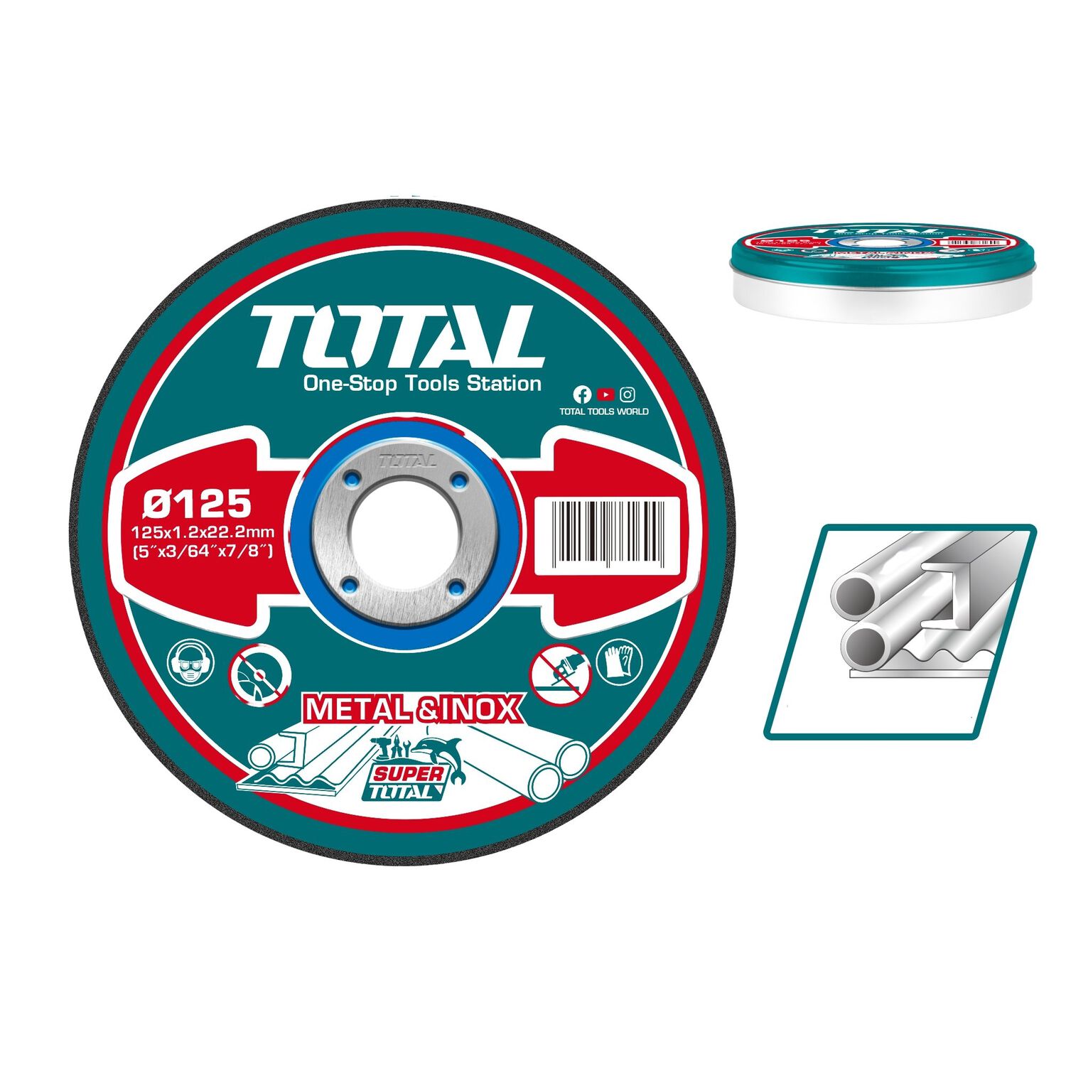 Juego Disco Corte Para Metal Abrasivo 10 Piezas 125mmx1.2m Total image number 0.0