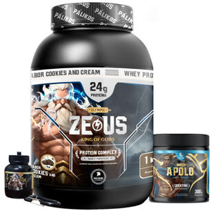 Proteina Zeus Complex 1kg (sabor Cookies And Creams) + Creatina Apolo 300g + Minibottle